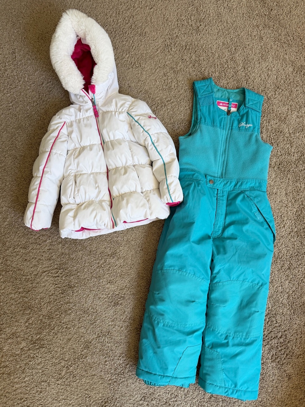 EUC Snozu White & Teal Snowsuit Set | Sz 6